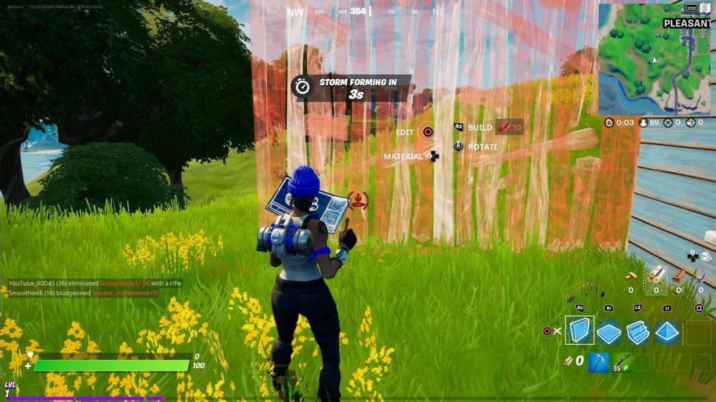 screenshot fortnite showing on how to build